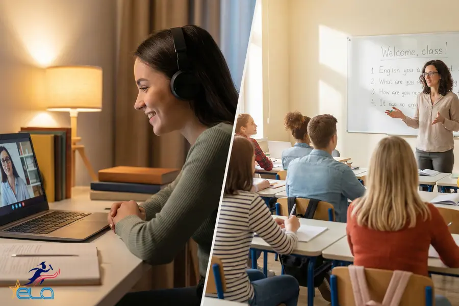 کلاس زبان آنلاین یا حضوری